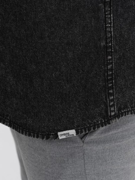 Pánska džínsová košeľa na patentky s vreckami čierna V3 OM-SHDS-0115 L
