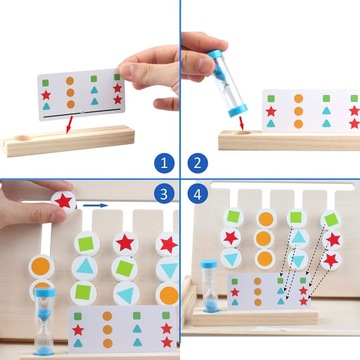 ДЕРЕВЯННАЯ ИГРУШКА ВРЕМЯ ИГРА ПЕСОЧНЫЕ ЧАСЫ ЛОГИЧЕСКАЯ