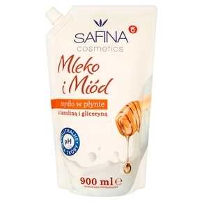 Mydło w płynie mleko i miód 900ml SAFINA zapas