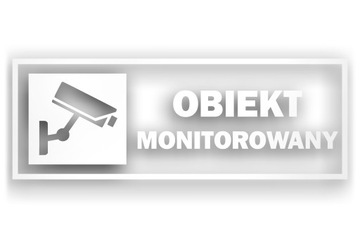 Naklejka OBIEKT MONITOROWANY BIAŁA 30x10 cm