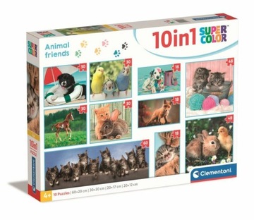 CLE puzzle 10w1 SuperKolor Animal friends 20283, CLEMENTONI, 227381.