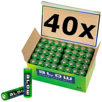 40x MOCNA BATERIA BLOW AA LR6 R6 PALUSZKI 1,5V ZESTAW