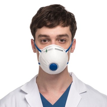 ПОЛУМАСКА С КЛАПАНОМ пылезащитная, фильтрующая FFP2, маска защитная по охране труда и технике безопасности P2