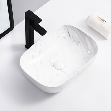 РАКОВИНА VELDMAN TOKYO БЕЛЫЙ И СЕРЫЙ МРАМОР