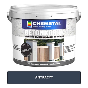 Farba do BETONU OGRODZEŃ Betonkor W 10L ANTRACYT