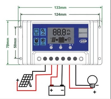 РЕГУЛЯТОР ЗАРЯДКИ СОЛНЕЧНЫЙ КОНТРОЛЛЕР 40А 12В 24В