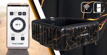 Надувной СПА на 6 человек для сада, бассейн с гидромассажем, светодиодное освещение, Wi-Fi.