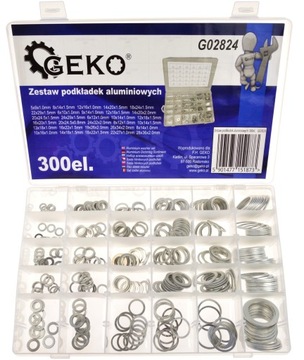 PODKŁADKI ALUMINIOWE ZESTAW 300 sztuk 30 rozmiarów