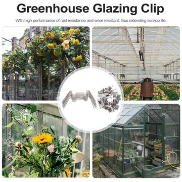 100 ШТ. СТЕКЛО ДЛЯ ТЕПЛИЦ С ПРОВОЛОЧНЫМ ЗАЖИМОМ