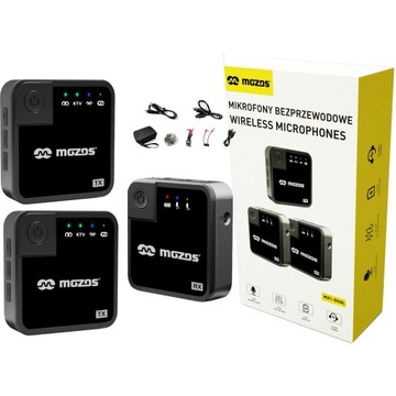 НАБОР БЕСПРОВОДНЫХ МИКРОФОНОВ MOZOS MX1 ДВЕ 2 БЕСПРОВОДНЫХ МИКРОФОНА
