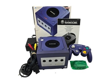 KONSOLA NINTENDO GAMECUBE DOL-101 PAL BLUE KARTON BOX +ORYGINALNE AKCESORIA