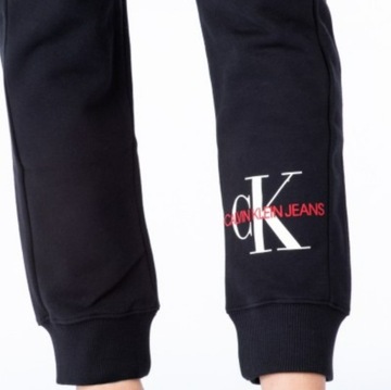 CALVIN KLEIN JEANS spodnie damskie dresowe, czarne, logo, M