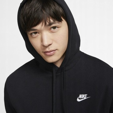 Bluza sportowa Nike Sportswear Club Hoodie czarna haftowane logo rozmiar M