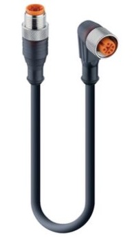 RST 4-RKWT/LED P 4-225/10 m złącze M12 męskie 4pin + żeńskie M12 z 3 x LED