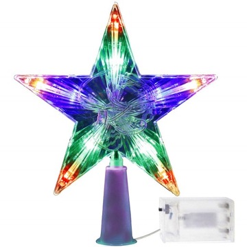ЗВЕЗДА ДЛЯ РОЖДЕСТВЕНСКОЙ ЕЛКИ 10 СВЕТОДИОДНЫХ ТОЧЕЧНЫХ ОРНАМЕНТОВ 15 СМ ТОП МНОГОЦВЕТНЫЙ