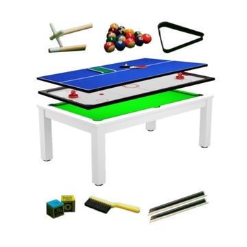 6FT Stół Bilardowy Radley Verso Pool Biały + Nakładka Cymbergaj-Tenis