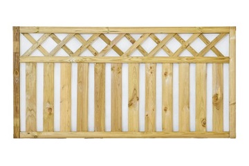 płot stabilny sztachetowy z kratką 180x90 cm