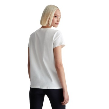 LIU JO - T-shirt z logo i guzikami biały S