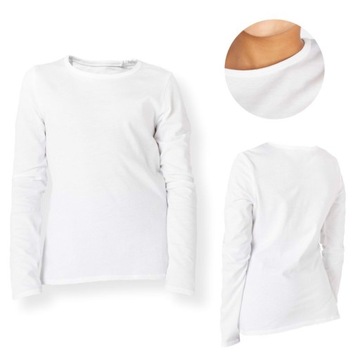 BIAŁA KOSZULKA DZIECIĘCA BAWEŁNIANA Z DŁUGIM RĘKAWEM MORAJ R.146-152 1-szt