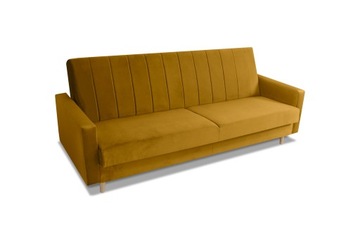 Złota Sofa Wersalka Łóżko SONIA z funkcją spania i pojemnikiem 214x86x90