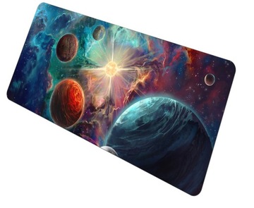 DUŻA PODKŁADKA na BIURKO pod MYSZKĘ KOSMOS 70x30cm