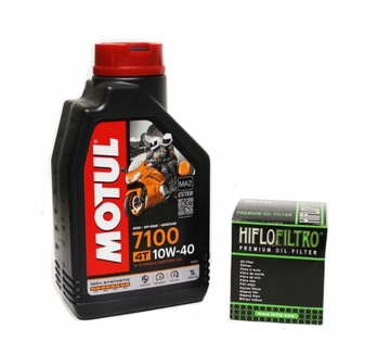 Olej Motul 7100 10W40 1L + Filtr Oleju Hiflo HF141 4T Ma2 Yfz Yz 250 450