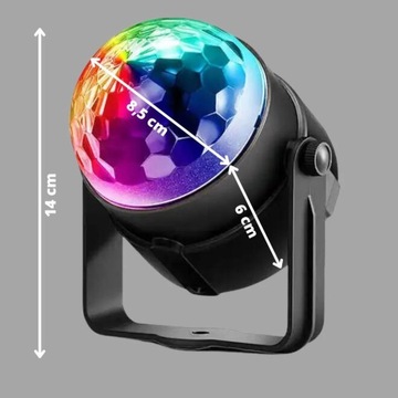 ДИСКОШАР ДИСКОТЕЧНЫЙ ПРОЕКТОР RGB LED ПОЛЕТ