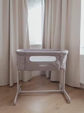 Дорожная кроватка Feedo 55 x 95 см, оттенки серого и серебра