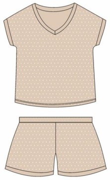 Piżama damska Cornette 625/293 Caroline r. L (40) beżowa groszki modal