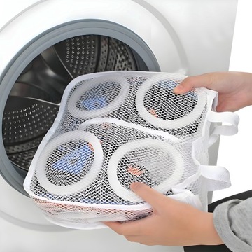 СУМКА ДЛЯ СТИРКИ ОБУВИ СЕТКА НА МОЛНИИ, БЕЛАЯ