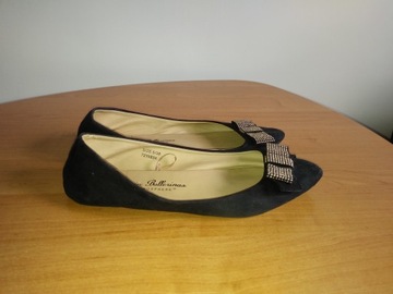 Buty baleriny zamszowe czarne ATMOSPHERE ( 38 )