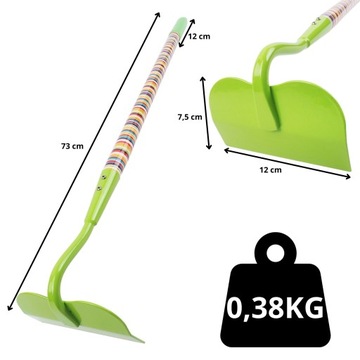 Motyczka -narzędzie ogrodowe dla dzieci- metalowa tęczowy uchwyt 72cm