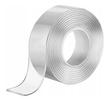 TAŚMA MAGICZNA DWUSTRONNA 30x2 MM BEZBARWNA PRZEZROCZYSTA 3 M ELASTYCZNA