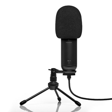 NOVOX NC-1 NC1 ЧЕРНЫЙ КОНДЕНСАТОРНЫЙ МИКРОФОН USB-C + ПОП-ФИЛЬТР + РУЧКА