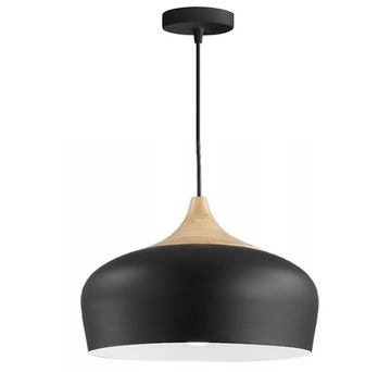 LAMPA WISZĄCA NOWOCZESNA BARI DREWNO DUŻA BLACK