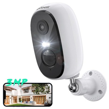 Kamera Zewnętrzna/Wewnętrzna Bezpieczeństwa WIFI 3MPx 2034*1296P HD 5200mAh