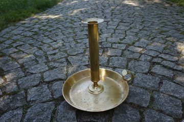 ŚWIECZNIK VINTAGE LICHTARZ MOSIĄDZ KANDELABR 35cm! ANTYK MID CENTURY DUŻY