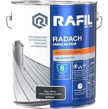 RADACH FARBA NA DACH I OC. SZARY GRAFIT 7016 10L