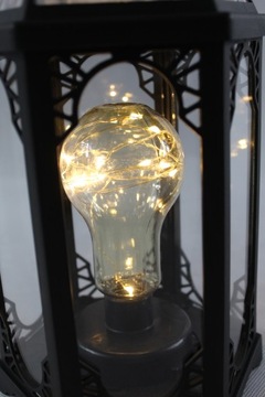 ФОНАРЬ СО СВЕТОДИОДНОЙ ЛАМПОЧКОЙ - ЧАСОВНЯ - ЧЕРНЫЙ