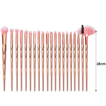 20x НАБОР КИСТЕЙ ДЛЯ МАКИЯЖА НАБОР ПРОФЕССИОНАЛЬНЫХ КИСТЕЙ СИНТЕТИЧЕСКИХ