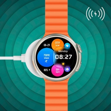 Смарт-часы Часы Металл AMOLED меню PL Вызовы ЭКГ Android iOS + 2 ремешка
