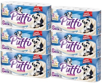 PUFFI PAPIER TOALETOWY BIAŁY CELULOZA 15M 2W 8 SZT