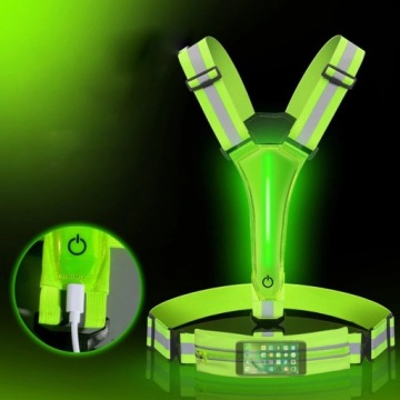 СВЕТООТРАЖАЮЩИЙ ЖИЛЕТ ДЛЯ БЕГОВОГО ВЕЛОСИПЕДА Двойной 2x USB-КАРМАНА С LED-подсветкой