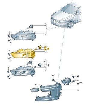 HALOGEN MLHOVKOVÁ VW PASSAT B8 3G0941661J