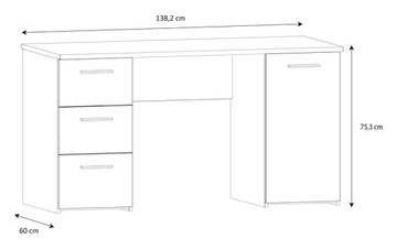 Письменный стол с ящиками NET106 MT311 Белый, мебель FORTE