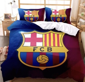 POŚCIEL BARCELONA FCB HERB BARCA 140x200 poduszka 3 części