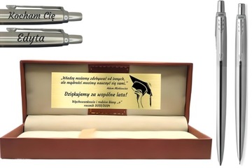 Ołówek i Długopis Parker Jotter Stalowy z GRAWEREM GRATIS prezent dla mamy