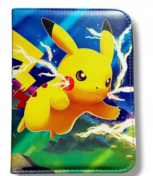 Папка-альбом с картами Pokemon Pikachu, 400 бесплатных подарочных карт, 8 энергетических карт