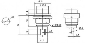 Кнопка ВКЛ круглая ПБС-26Б красная