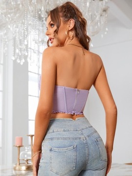 СЕТОЧНЫЙ КОРСЕТ С ВЕРХНЕЙ ПРИСТРОЙКОЙ, РАЛЛАС, МОЛНИЯ, ФИОЛЕТОВАЯ ПАРТЕЯ S